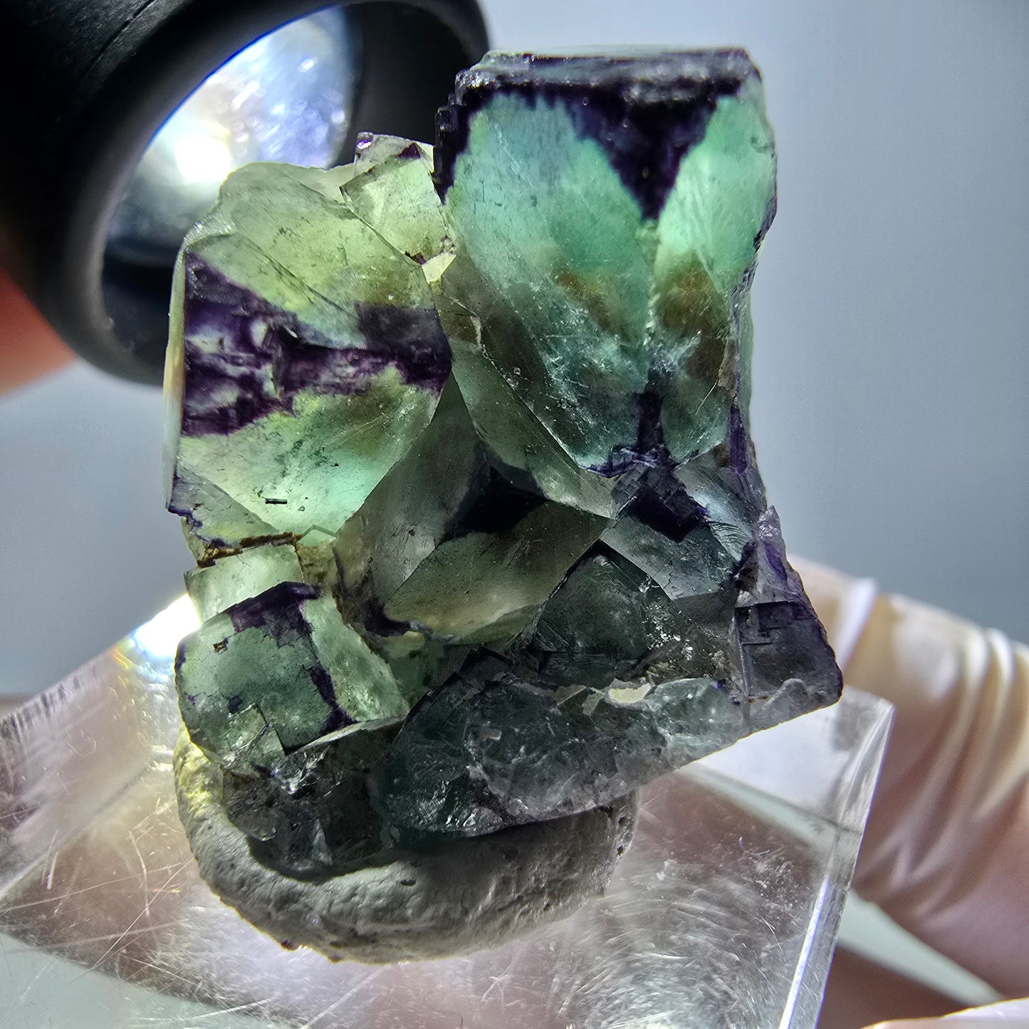 Phantom Fluorit Würfel Stufe, parkettiert, zonal Okorusu, Namibia 28*24*18mm
