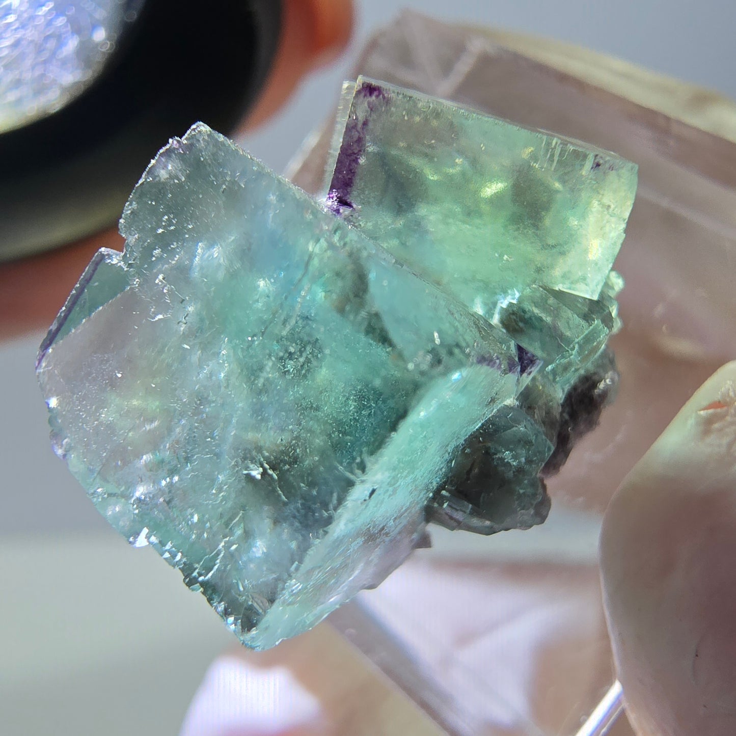 Phantom Fluorit Würfel Stufe, parkettiert, zonal Okorusu, Namibia 21*17*16mm
