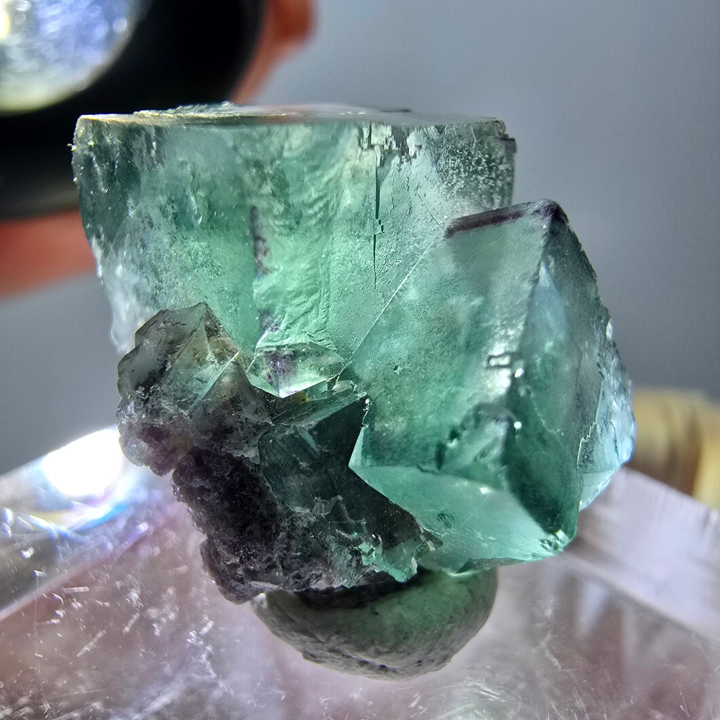 Phantom Fluorit Würfel Stufe, parkettiert, zonal Okorusu, Namibia 21*17*16mm