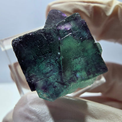 Phantom Fluorit Würfel Stufe, parkettiert grün lila Okorusu, Namibia 25*21*20mm