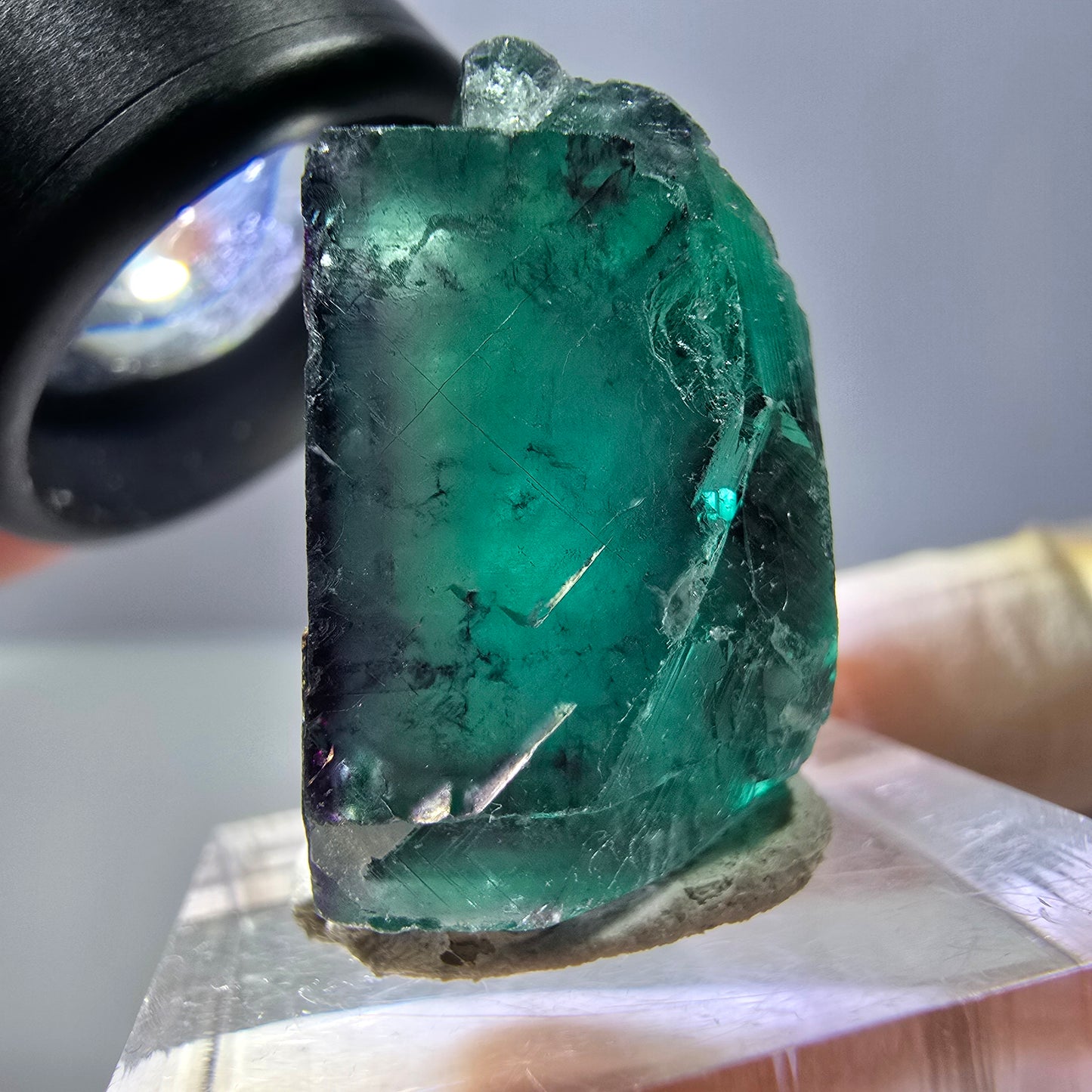 Phantom Fluorit Würfel Stufe, parkettiert grün lila Okorusu, Namibia 26*25*16mm