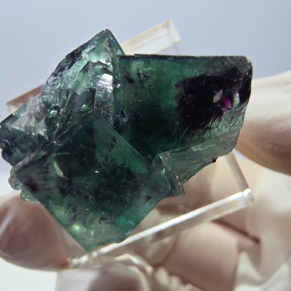 Phantom Fluorit Würfel Stufe, parkettiert grün lila Okorusu, Namibia 31*25*14mm