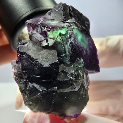 Phantom Fluorit Würfel Stufe, parkettiert grün lila Okorusu, Namibia 35*28*27mm