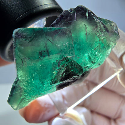 Phantom Fluorit Würfel Stufe, parkettiert grün lila Okorusu, Namibia 37*27*19mm