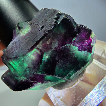 Phantom Fluorit Würfel Stufe, parkettiert grün lila Okorusu, Namibia 39*32*20mm