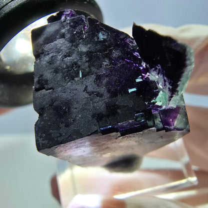Phantom Fluorit Würfel Stufe grün lila zonal 11:11 Angel Pocket, Namibia 32*21*20mm