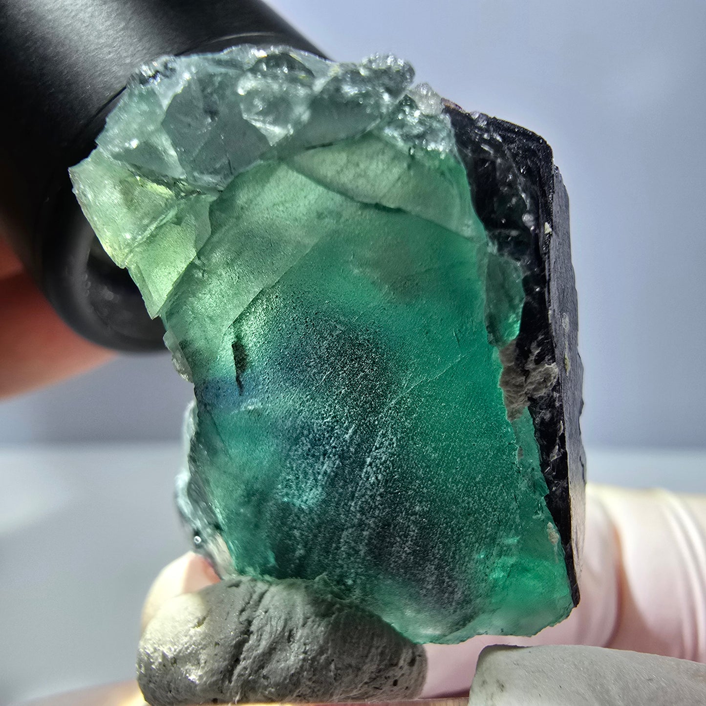 Phantom Fluorit Würfel Stufe grün lila zonal 11:11 Angel Pocket, Namibia 39*30*21mm