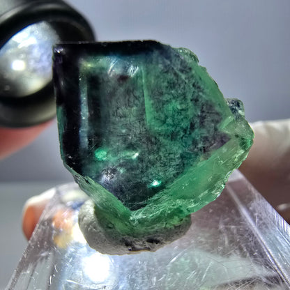 Phantom Fluorit Würfel Stufe grün lila zonal 11:11 Angel Pocket, Namibia 24*21*19mm