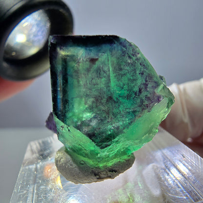 Phantom Fluorit Würfel Stufe grün lila zonal 11:11 Angel Pocket, Namibia 24*21*19mm