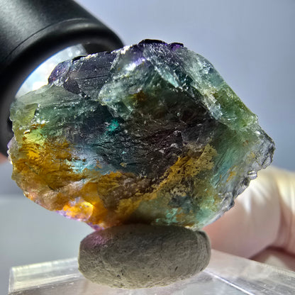 Phantom Fluorit Würfel Stufe grün lila zonal 11:11 Angel Pocket, Namibia 27*23*18mm