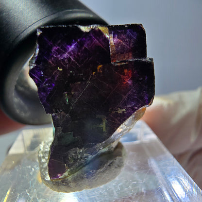 Phantom Fluorit Würfel Stufe grün lila zonal 11:11 Angel Pocket, Namibia 21*18*15mm