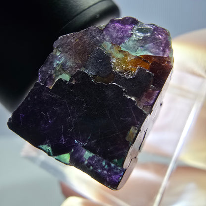 Phantom Fluorit Würfel Stufe grün lila zonal 11:11 Angel Pocket, Namibia 21*18*15mm