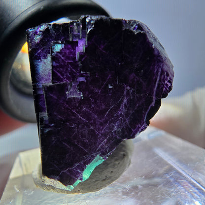 Phantom Fluorit Würfel Stufe grün lila zonal 11:11 Angel Pocket, Namibia 20*19*19mm