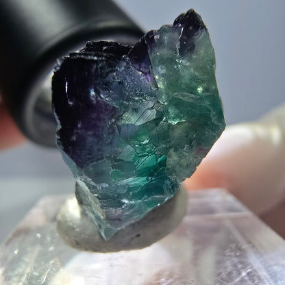 Phantom Fluorit Würfel Stufe grün lila zonal 11:11 Angel Pocket, Namibia 20*19*14mm