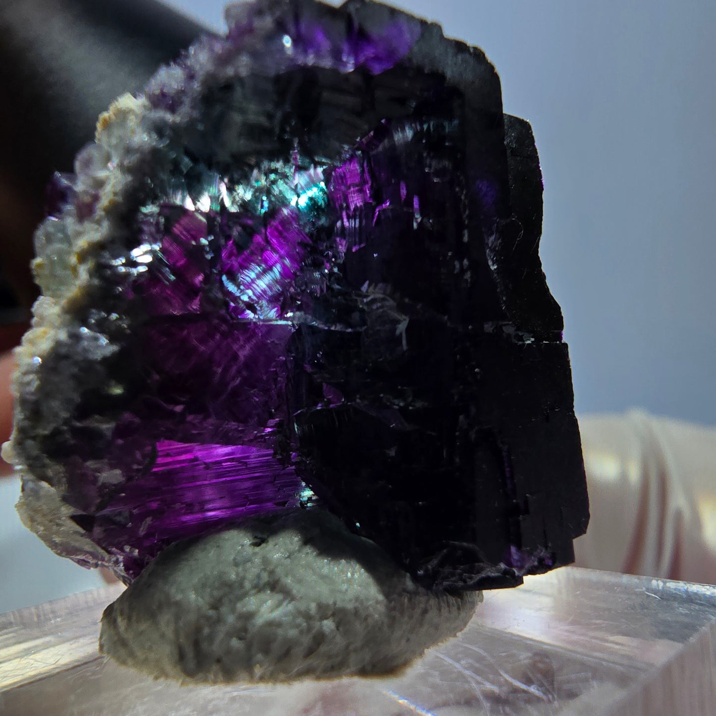 Phantom Fluorit Würfel Stufe grün lila zonal 11:11 Angel Pocket, Namibia 22*22*20mm