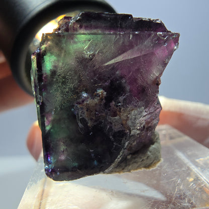 Spécimen de cube de fluorite fantôme, parqueté vert violet Okorusu, Namibie 22 x 20 x 19 mm 