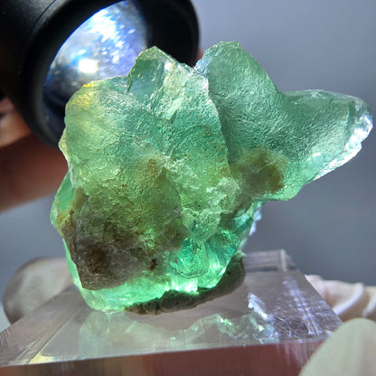 Spécimen de cube de fluorite fantôme, parquet vert Okorusu, Namibie 35*26*24 mm 