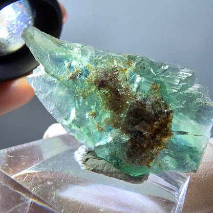 Spécimen de cube de fluorite fantôme, parquet vert Okorusu, Namibie 38 x 25 x 13 mm 