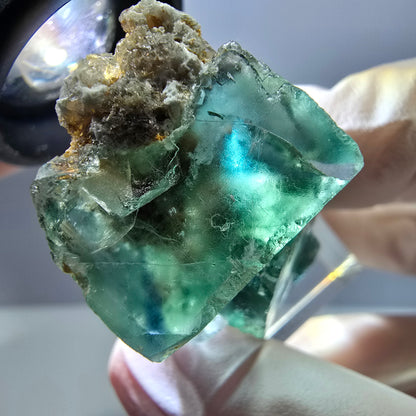 Phantom Fluorit Würfel Stufe, grün parkettiert Okorusu, Namibia 38*24*23mm