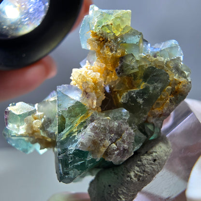 Phantom Fluorit Würfel, Quarz Stufe, grün Okorusu, Namibia 37*30*27mm