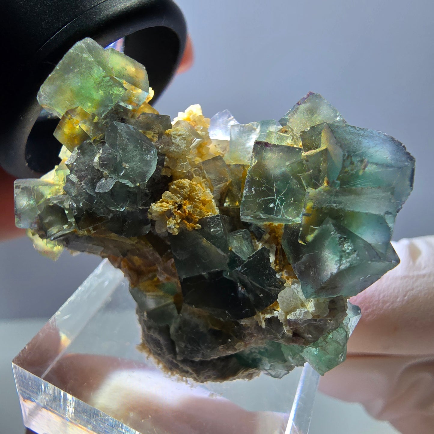 Phantom Fluorit Würfel, Quarz Stufe, grün Okorusu, Namibia 37*30*27mm