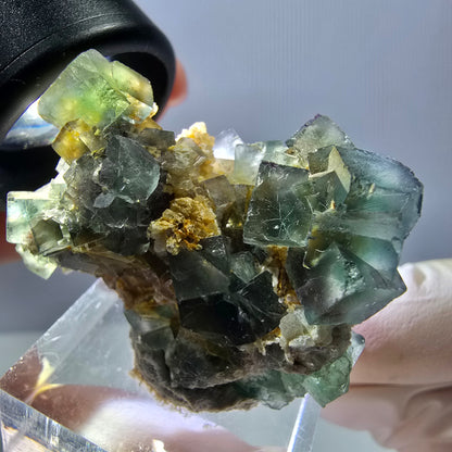 Phantom Fluorit Würfel, Quarz Stufe, grün Okorusu, Namibia 37*30*27mm