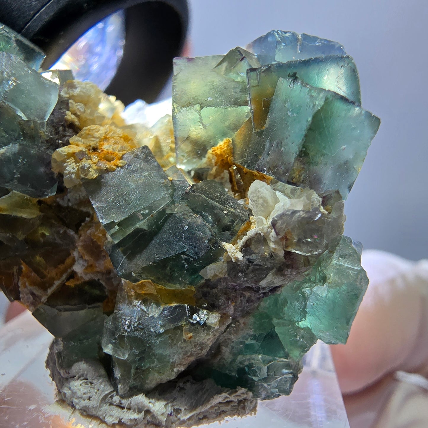 Phantom Fluorit Würfel, Quarz Stufe, grün Okorusu, Namibia 37*30*27mm