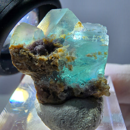 Spécimen de cube de fluorite fantôme, parquet vert Okorusu, Namibie 25 x 20 x 15 mm 