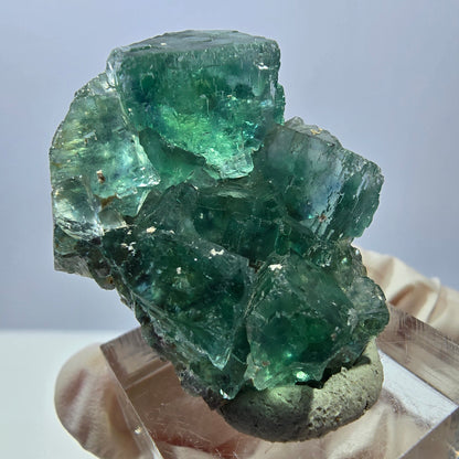 Phantom Fluorit Würfel Stufe, grün parkettiert Okorusu, Namibia 38*28*16mm