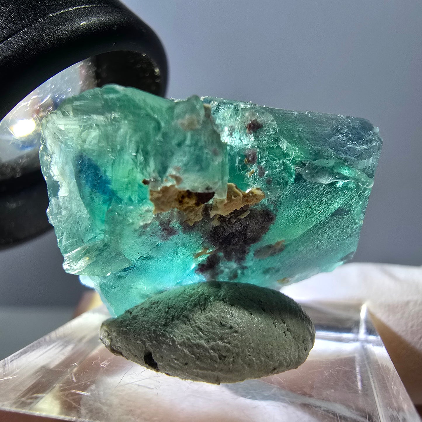 Phantom Fluorit Würfel Stufe, grün parkettiert Okorusu, Namibia 28*23*16mm
