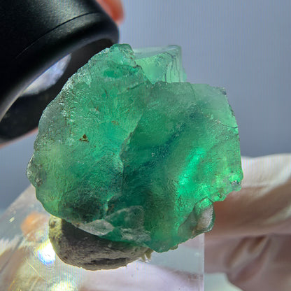 Phantom Fluorit Würfel Stufe, grün parkettiert Okorusu, Namibia 26*21*21mm