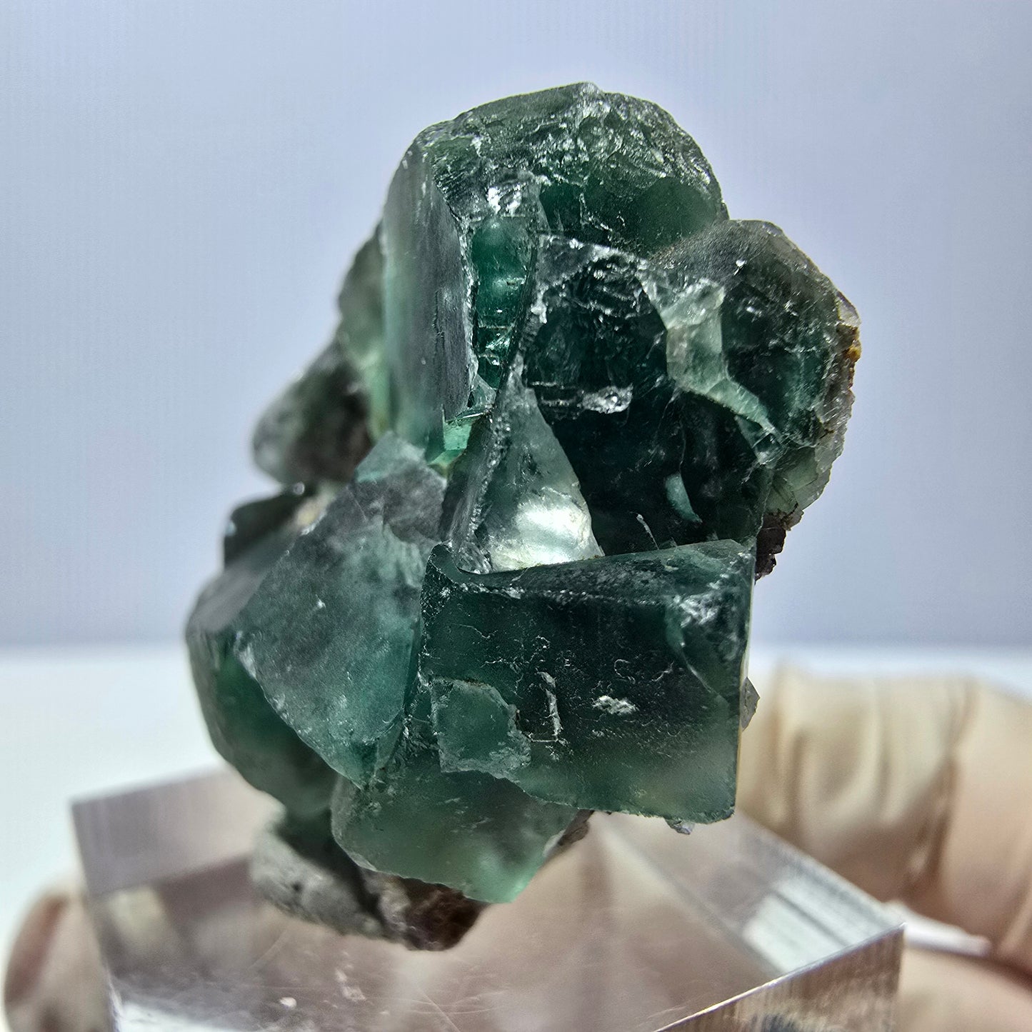Phantom Fluorit Würfel, Quarz Stufe, grün Okorusu, Namibia 39*32*13mm