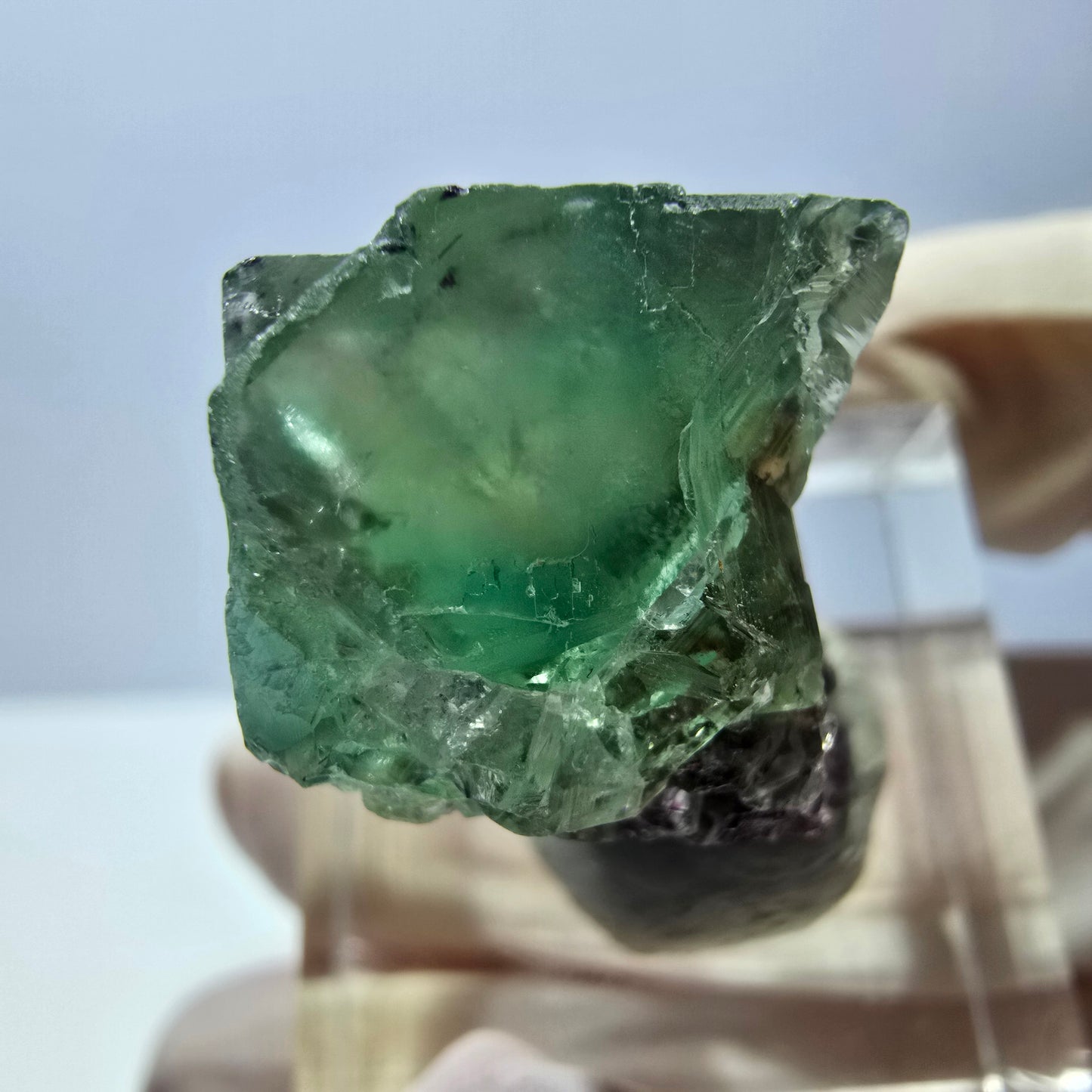 Phantom Fluorit Würfel Stufe, grün parkettiert Okorusu, Namibia 27*21*15mm