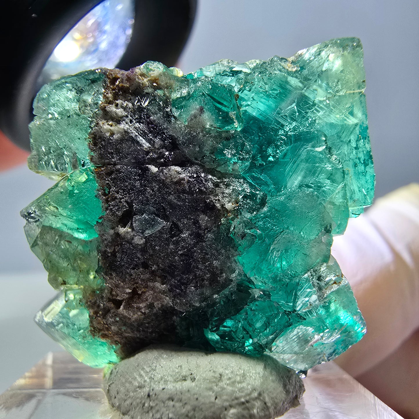 Spécimen de cube de fluorite fantôme, parquet vert Okorusu, Namibie 27 x 25 x 17 mm 