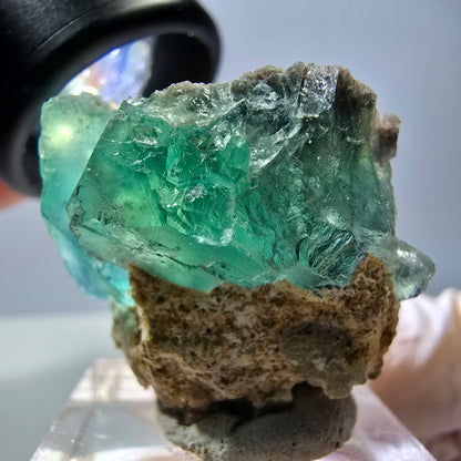 Spécimen de cube de fluorite fantôme, parquet vert Okorusu, Namibie 34*29*28 mm 