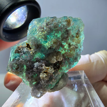 Phantom Fluorit Würfel Stufe, grün parkettiert Okorusu, Namibia 30*24*23mm