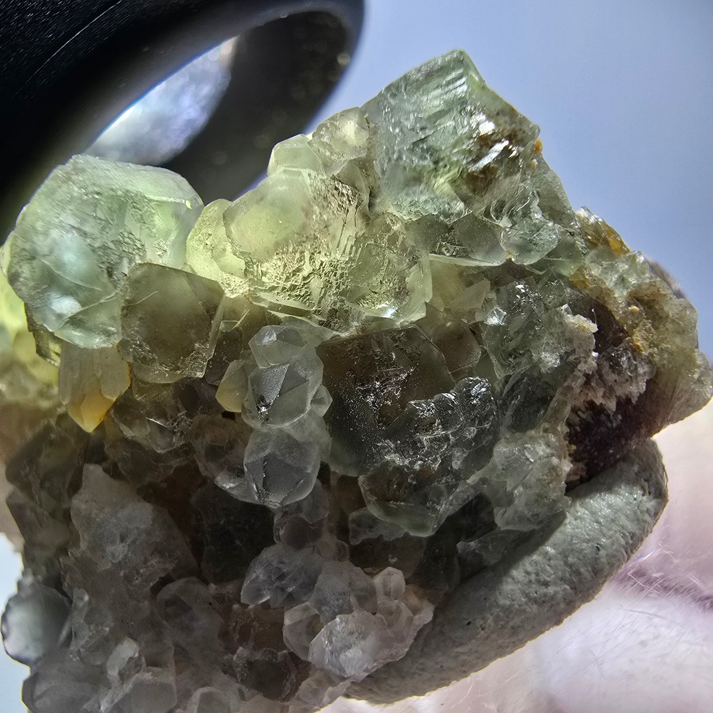 Phantom Fluorit Würfel, Quarz Stufe, grün Okorusu, Namibia 31*25*20mm
