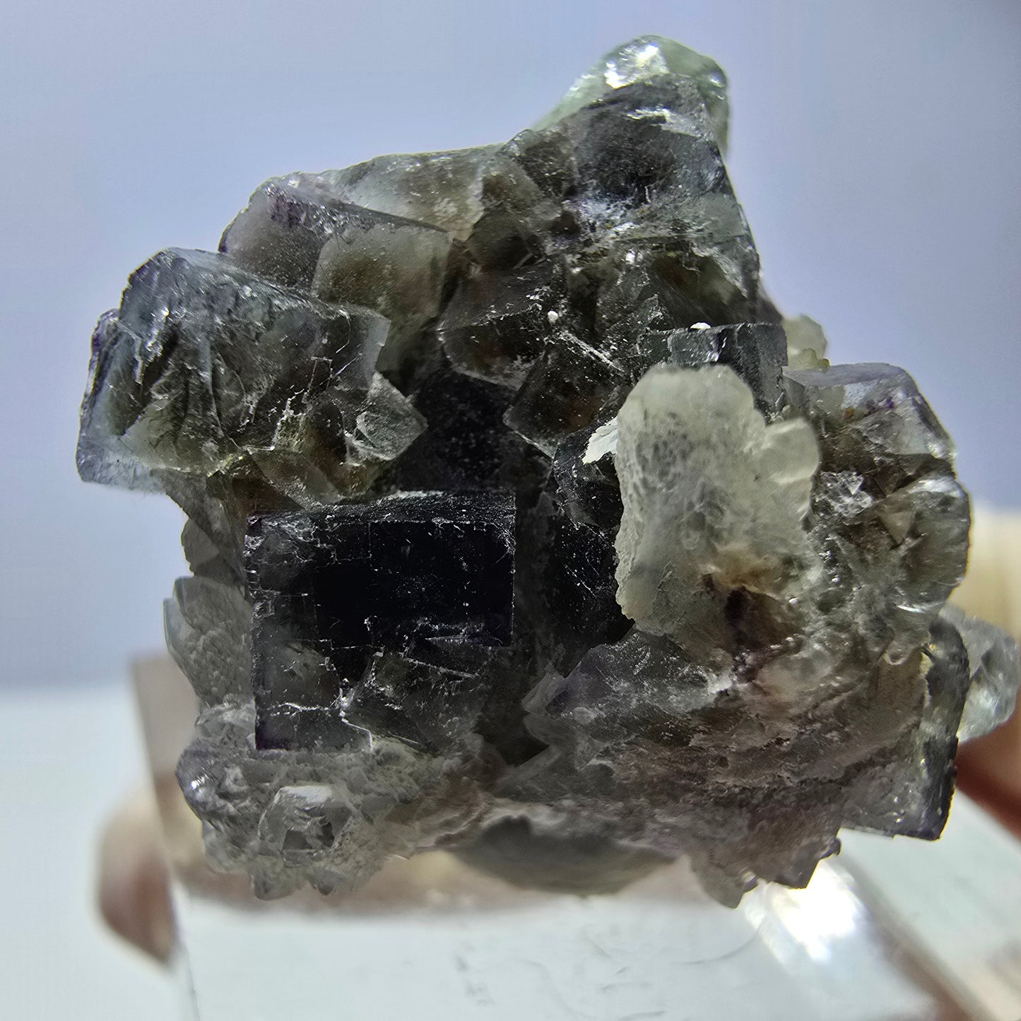 Phantom Fluorit Würfel, Quarz Stufe, grün braun Okorusu, Namibia 24*23*20mm