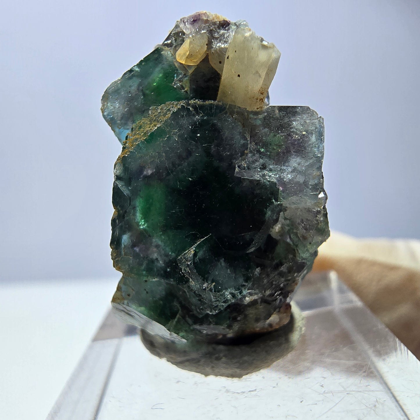 Phantom Fluorit Würfel, Quarz Stufe, grün Okorusu, Namibia 28*23*16mm