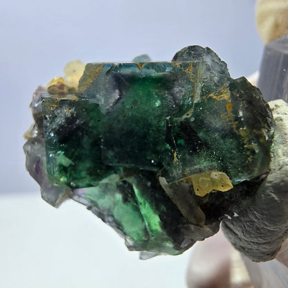 Phantom Fluorit Würfel, Quarz Stufe, grün Okorusu, Namibia 28*23*16mm