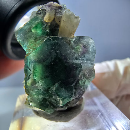 Phantom Fluorit Würfel, Quarz Stufe, grün Okorusu, Namibia 28*23*16mm