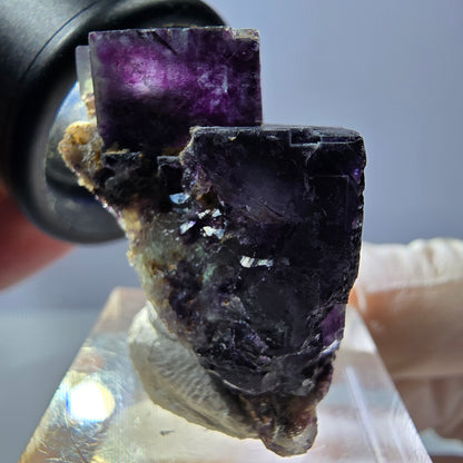 Phantom Fluorit Würfel Stufe, grün lila Okorusu, Namibia 33*24*18mm