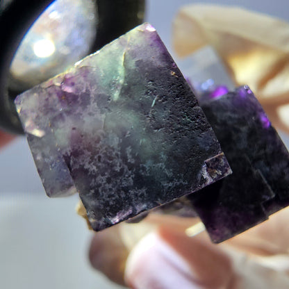 Phantom Fluorit Würfel Stufe, grün lila Okorusu, Namibia 33*24*18mm