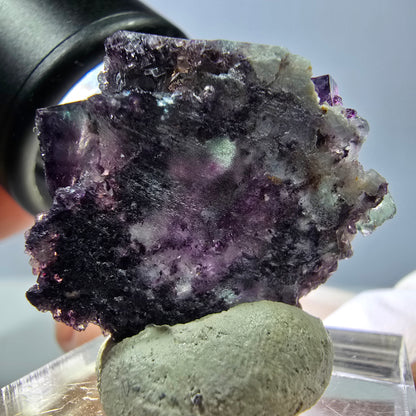 Phantom Fluorit Würfel Stufe, grün lila Okorusu, Namibia 27*22*18mm