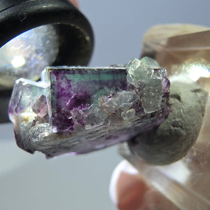 Phantom Fluorit Würfel Stufe, grün lila Okorusu, Namibia 27*22*18mm