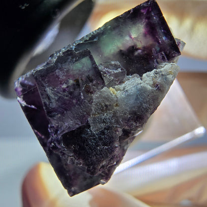 Phantom Fluorit Würfel Stufe, grün lila Okorusu, Namibia 27*22*18mm