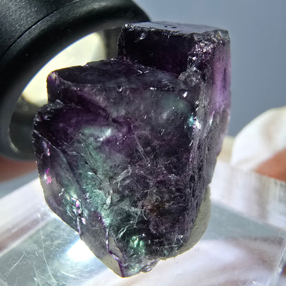 Phantom Fluorit Würfel Stufe, grün lila Okorusu, Namibia 22*17*14mm