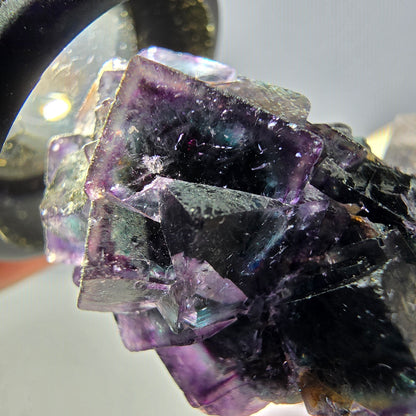 Phantom Fluorit Würfel Stufe, grün lila Okorusu, Namibia 32*23*19mm