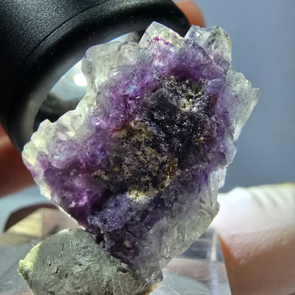 Phantom Fluorit Würfel Stufe, grün lila Okorusu, Namibia 27*21*17mm