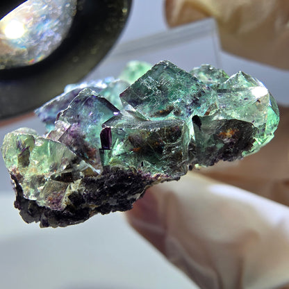 Phantom Fluorit Würfel Stufe, grün lila Okorusu, Namibia 39*30*11mm